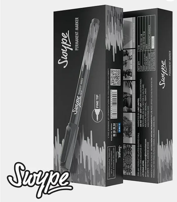 Linc Swipe Fine tip Permanent Marker Black - Gift Hub Mart