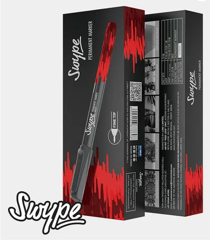 Linc Swipe Fine tip Permanent Marker Red - Gift Hub Mart