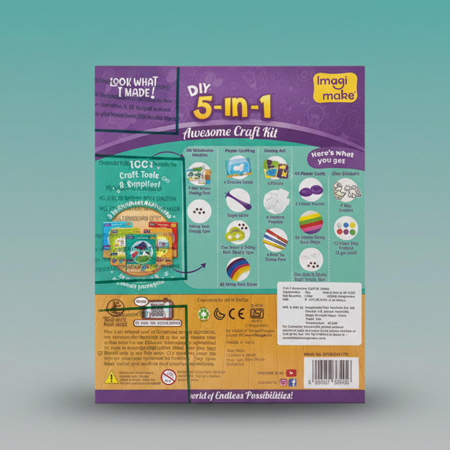 Imagimake 5 IN 1 AWESOME CRAFT KIT 3+ by Gifthubmart