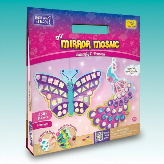 ImagiMake DIY Mirror Mosaic Butterfly & Peacock 4+ by Gifthubmart