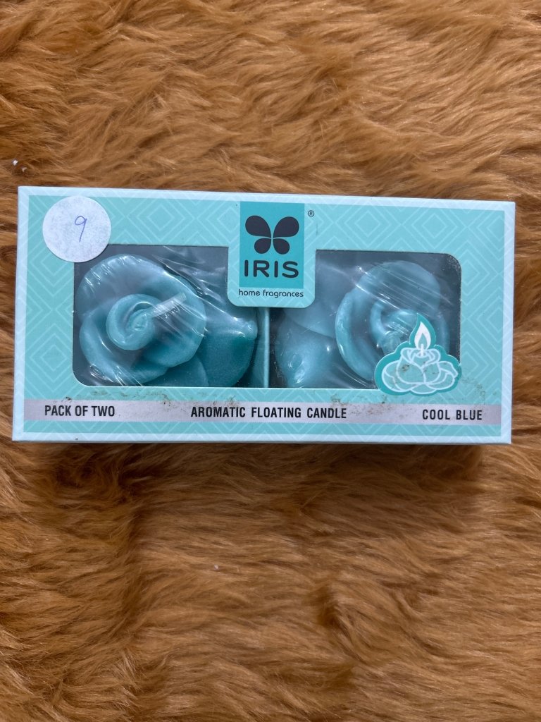 IRIS Aromatic Floating Candle Set of 2 - Cool Blue by Gift Hub Mart