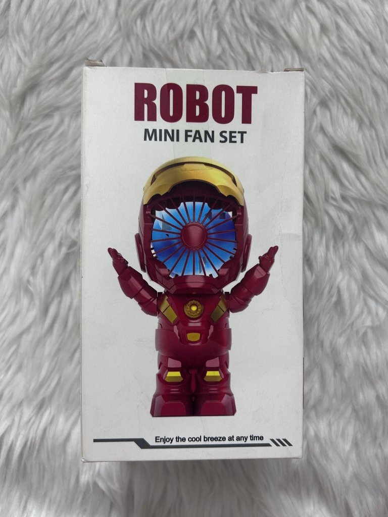 Iron Man Robot Mini Fan Set by Gift Hub Mart