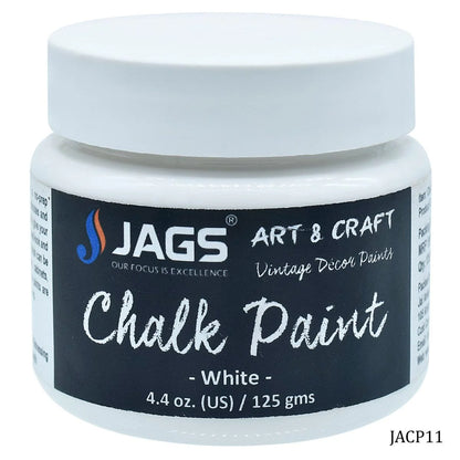 Jags Art Chalk Paint White 4.4Oz 125ML JACP11