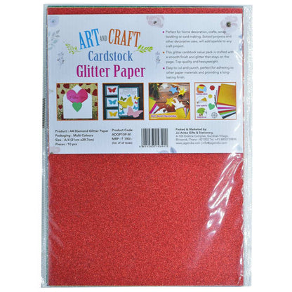 A4 Diamond Glitter Paper Multi Colour