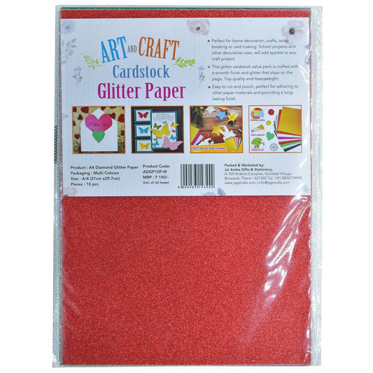 A4 Diamond Glitter Paper Multi Colour