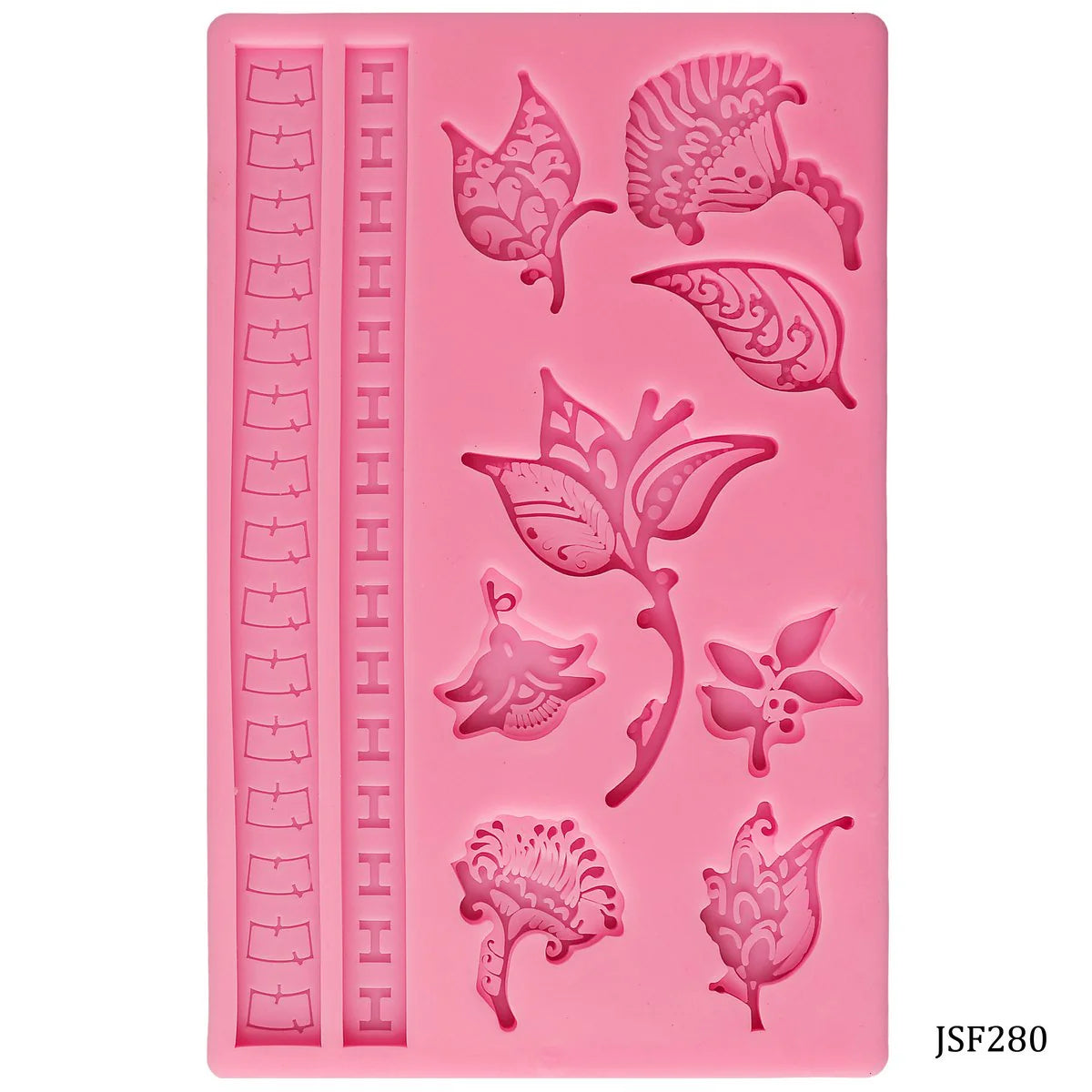 JAGS Art and Craft Silicone Mould Flower & Boarder JSF280