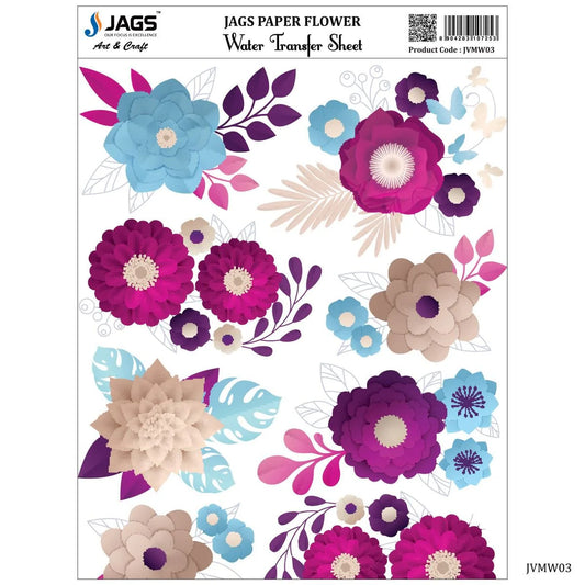 JAGS Water Transfer Sheet Paper Flower JVMW03