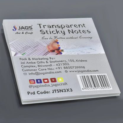 Jags Transparent Sticky Note 50 Sheet 3X3