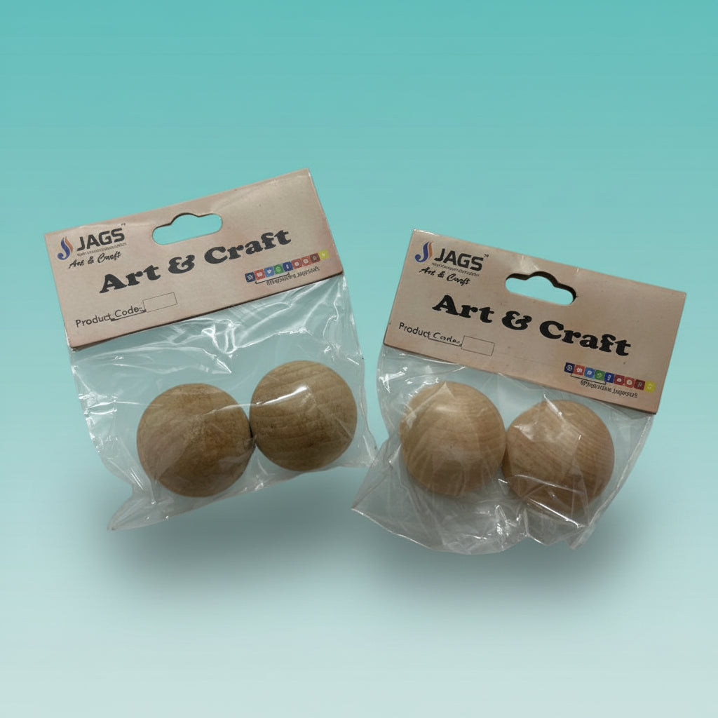 Jags Split Wood Balls 40 mm (Set Of 2) by Gift Hub Mart