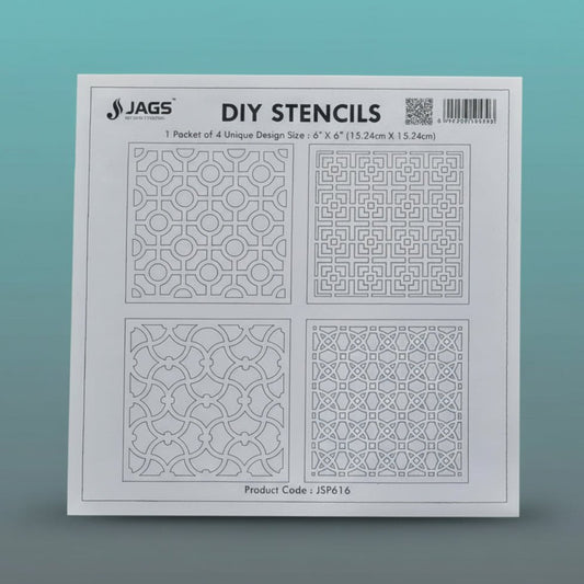 jags Stencil Plastic 6x6 4Pcs Set by Gifthubmart