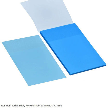 Jags Transparent Sticky Note 50 Sheet 2X3 Blue