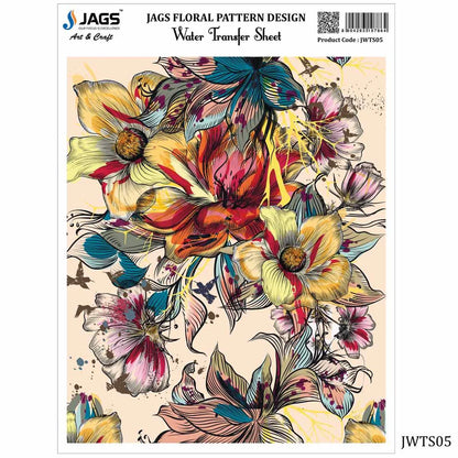 Jags Water Transfer Sheet FLORAL PATTERN JWTS05