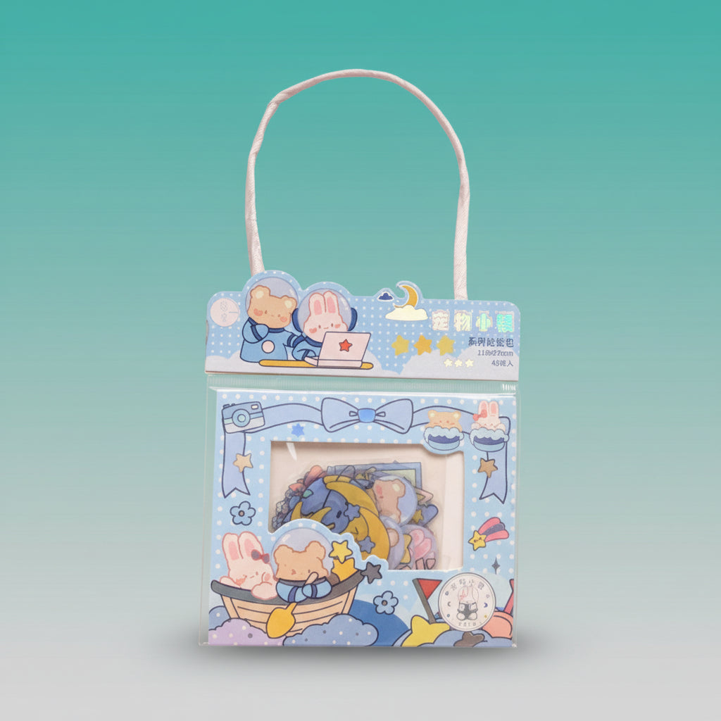 Kawaii Sticker Bag Set of 3 by Gifthubmart