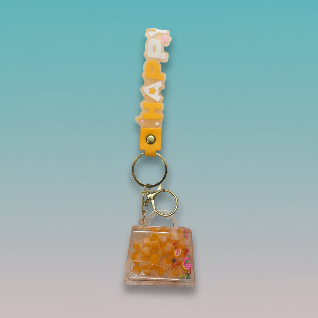 Key Chain Gel- Happy by Gift Hub Mart