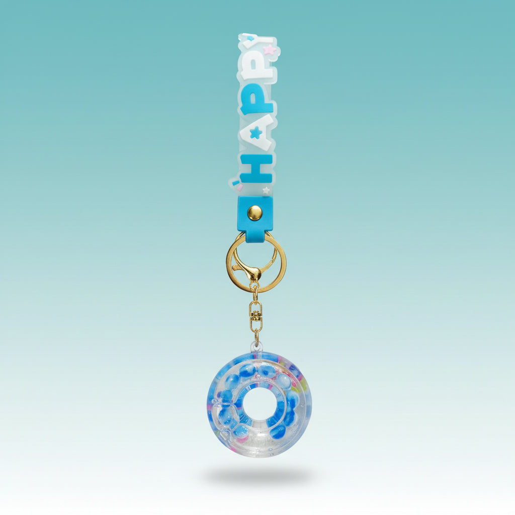 Key Chain Gel- Happy by Gift Hub Mart