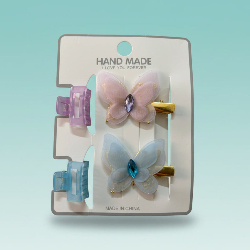 Kids 2 Clutcher & 2 Hair Pin Combo by Gift Hub Mart