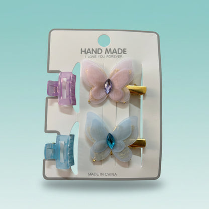Kids 2 Clutcher & 2 Hair Pin Combo by Gift Hub Mart
