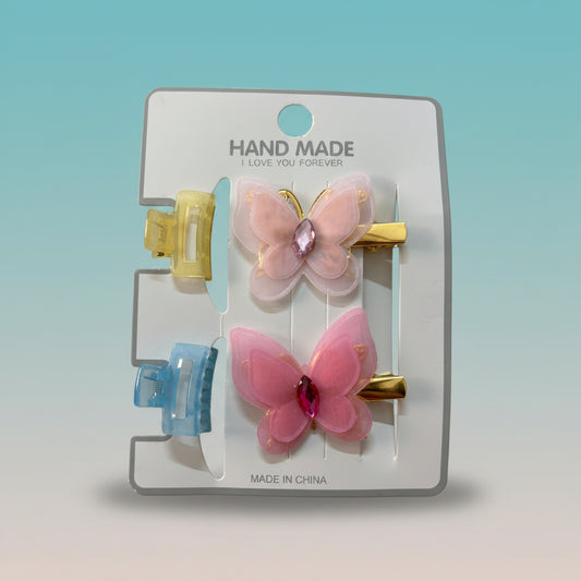 Kids 2 Clutcher & 2 Hair Pin Combo by Gift Hub Mart