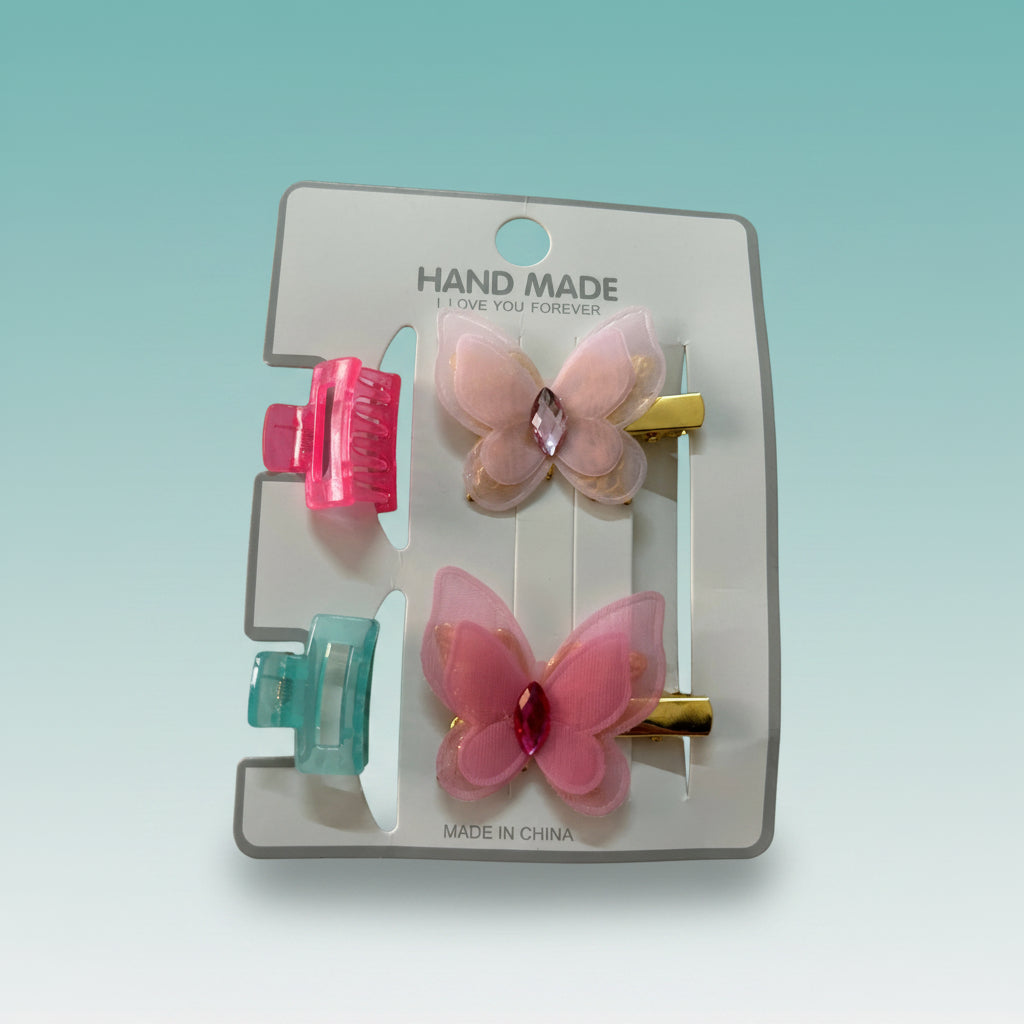 Kids 2 Clutcher & 2 Hair Pin Combo by Gift Hub Mart