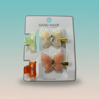 Kids 2 Clutcher & 2 Hair Pin Combo by Gift Hub Mart