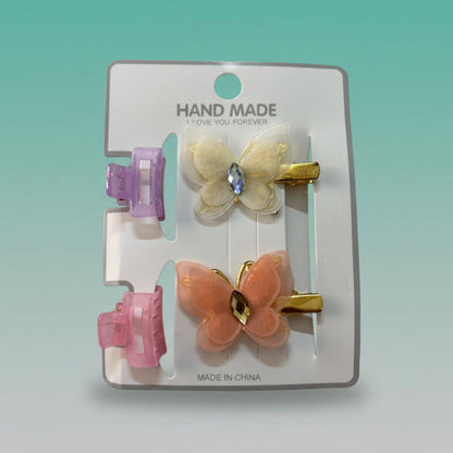 Kids 2 Clutcher & 2 Hair Pin Combo by Gift Hub Mart