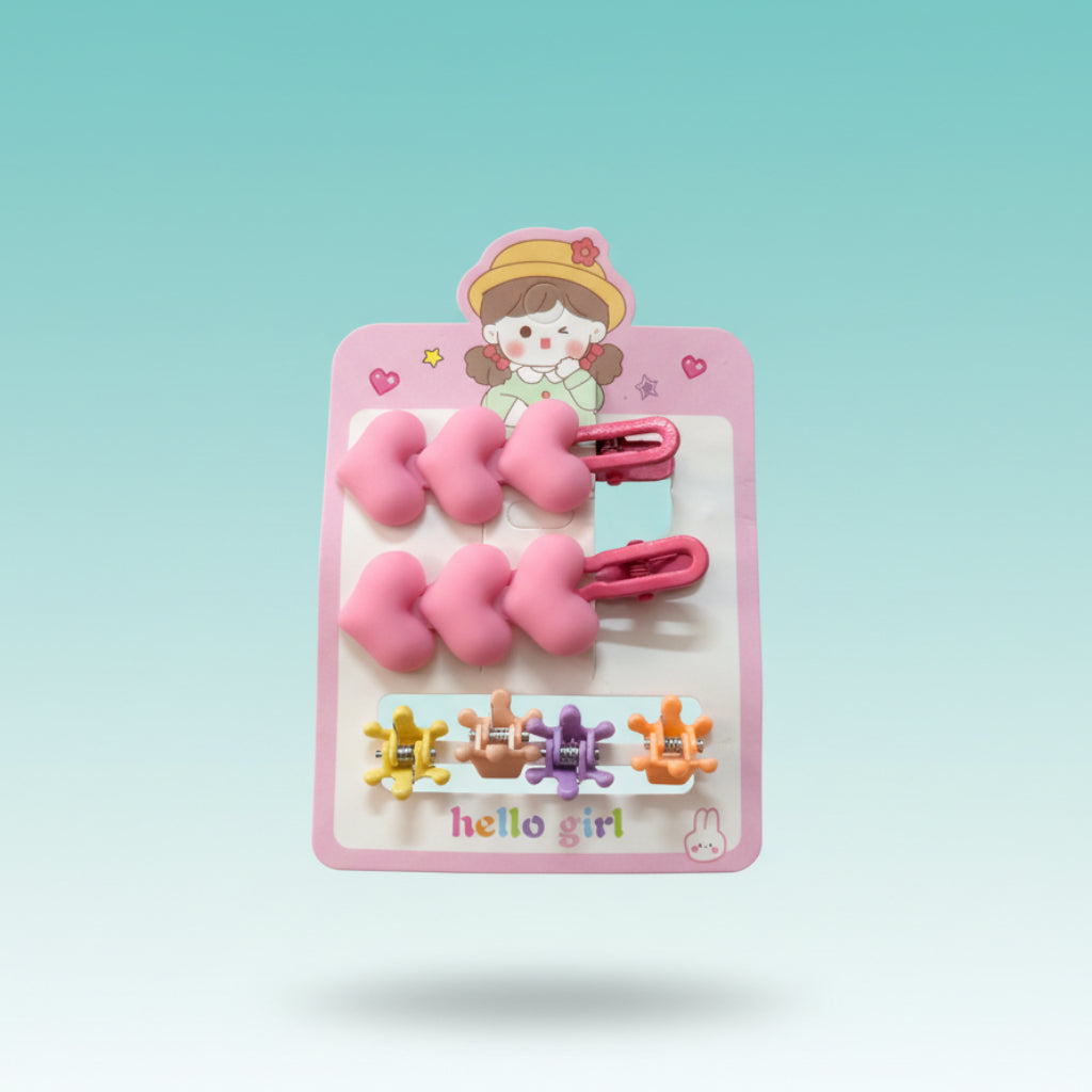 Kids 4 Mini Clutcher & 2 Side Pins Set by Gift Hub Mart