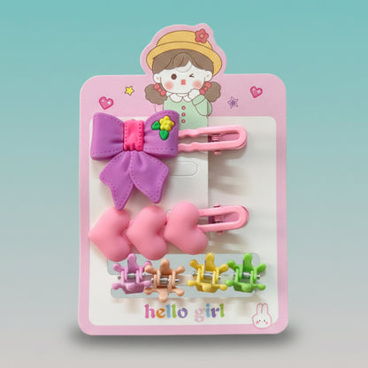 Kids 4 Mini Clutcher & 2 Side Pins Set by Gift Hub Mart