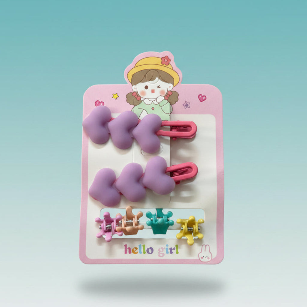 Kids 4 Mini Clutcher & 2 Side Pins Set by Gift Hub Mart