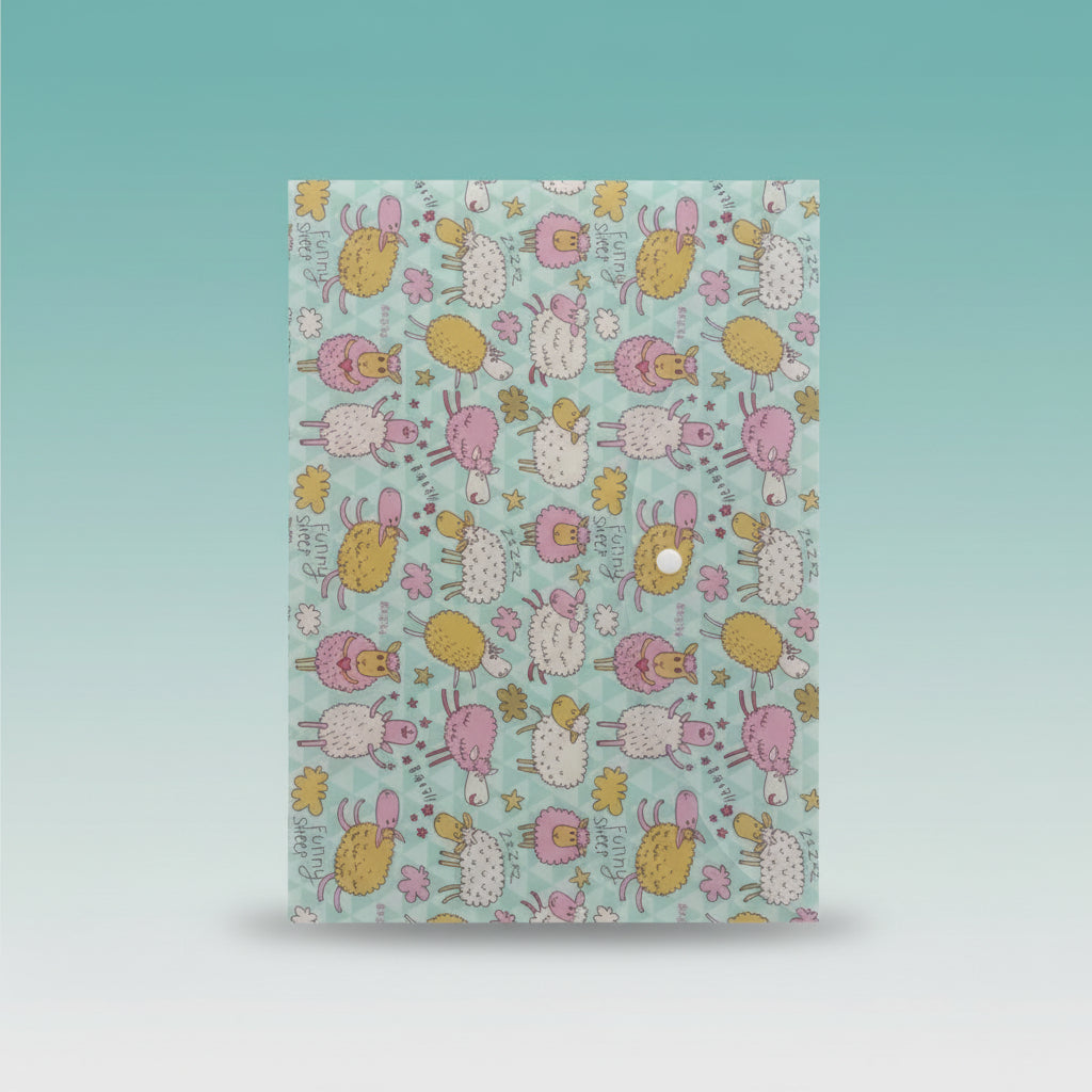 Kids Printed Button Folder Sheep by Gift Hub Mart