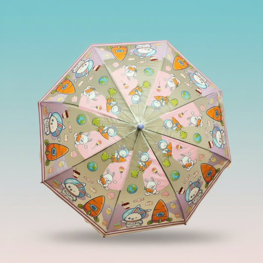Kids Space Bunny Theme Umbrella PVU Plastic by Gifthubmart