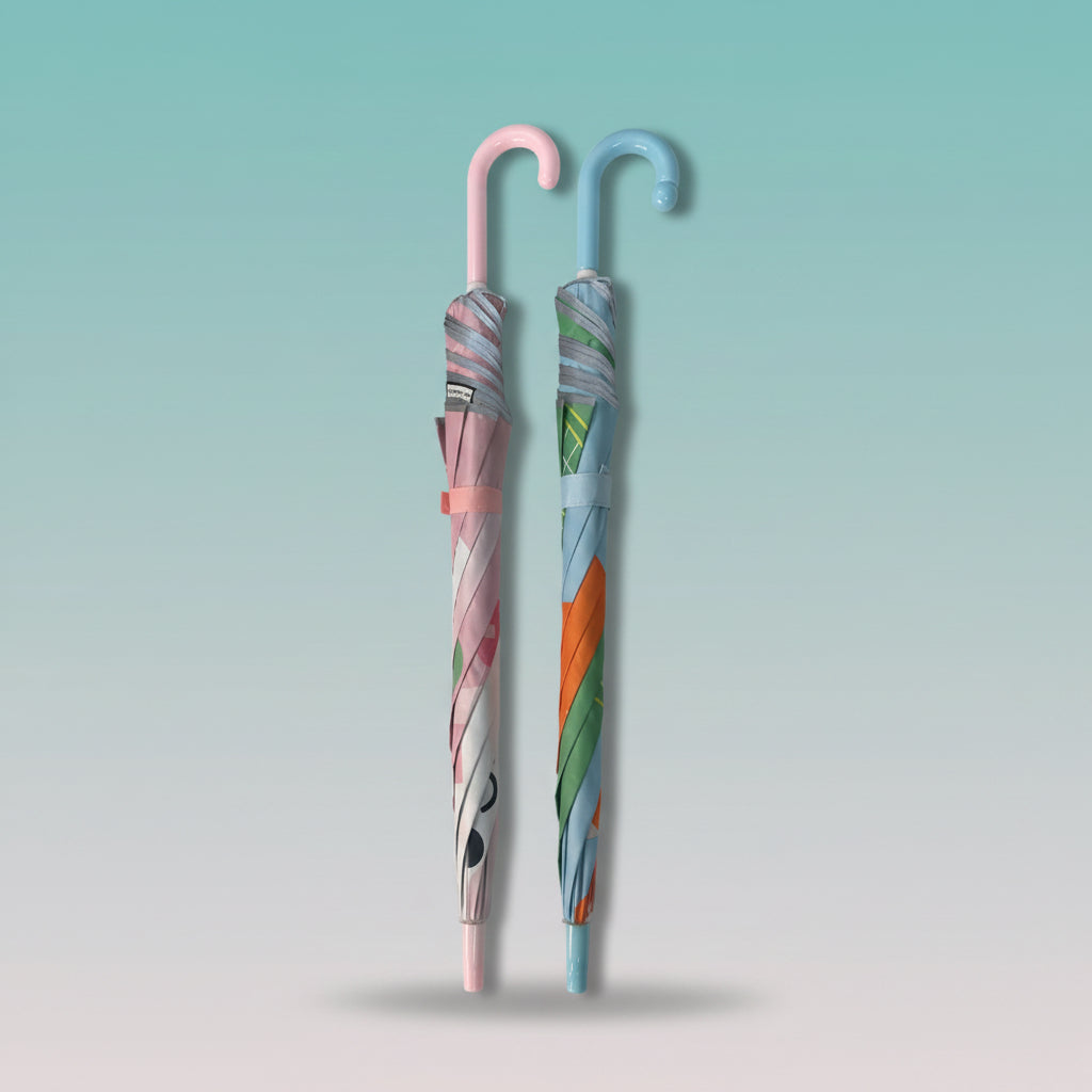 Kids Umbrella Multicolour Printed PVC Design by Gifthubmart