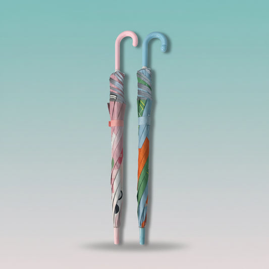 Kids Umbrella Multicolour Printed PVC Design by Gifthubmart