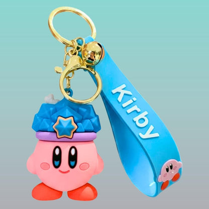 Kirby Cartoon 3D Silicon Keychain with Wristband by Gifthubmart