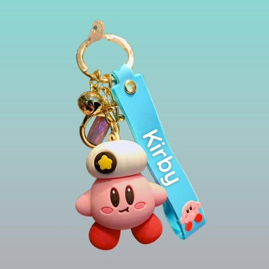Kirby Cartoon 3D Silicon Keychain with Wristband by Gifthubmart
