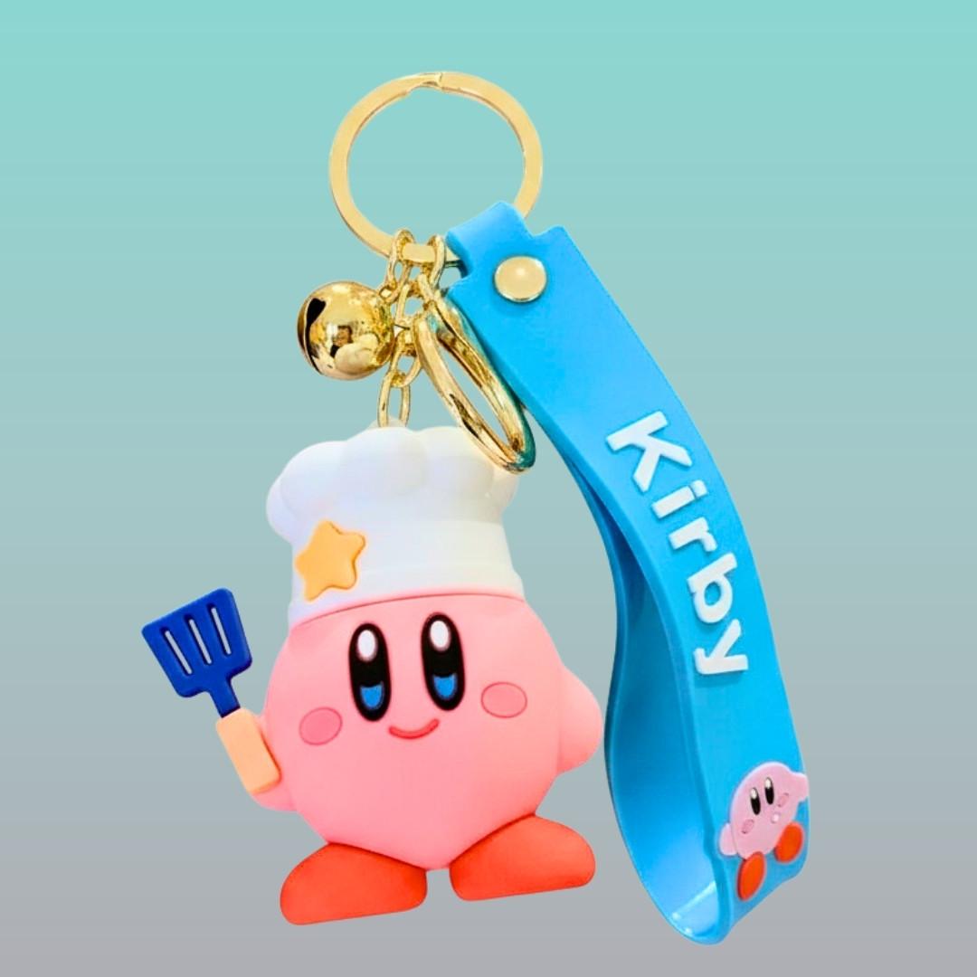Kirby Cartoon 3D Silicon Keychain with Wristband by Gifthubmart