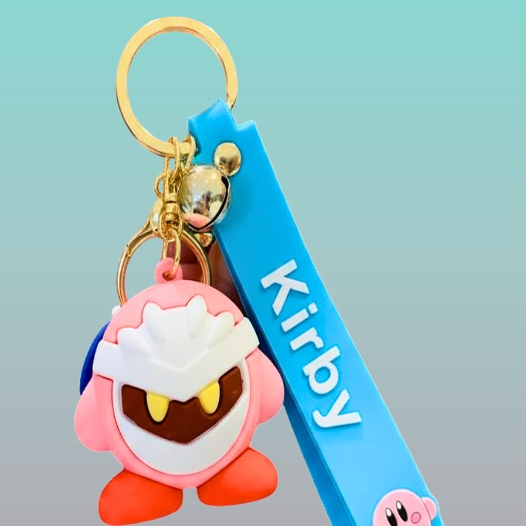 Kirby Cartoon 3D Silicon Keychain with Wristband by Gifthubmart