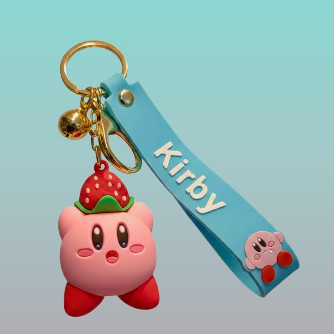 Kirby Cartoon 3D Silicon Keychain with Wristband by Gifthubmart