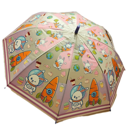 Kids Space Bunny Theme Umbrella PVU Plastic