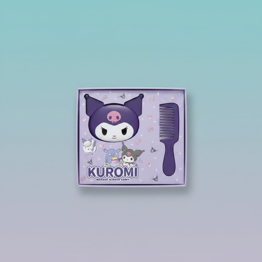 Kuromi Makeup Mirror Comb by Gift Hub Mart