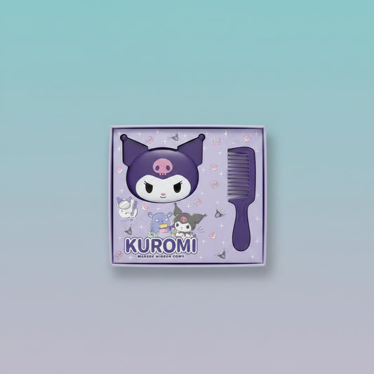 Kuromi Makeup Mirror Comb by Gift Hub Mart