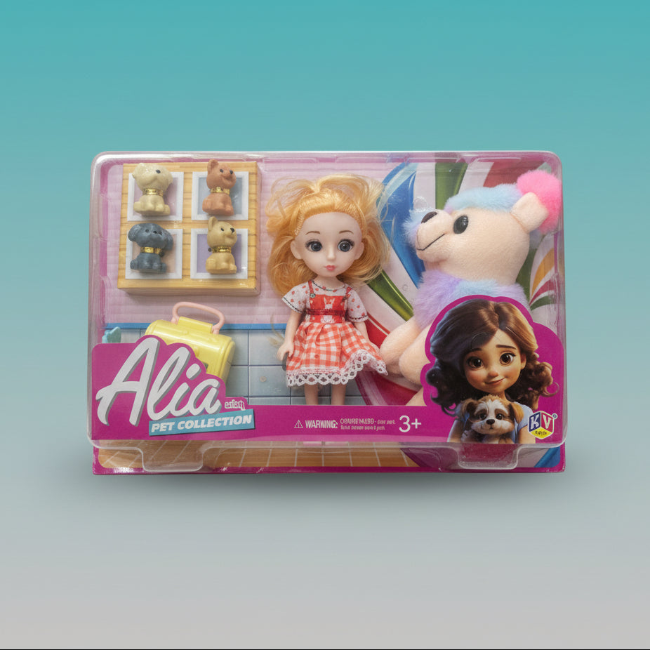 KV Alia With Pet Collection Doll 3+ by Gift Hub Mart