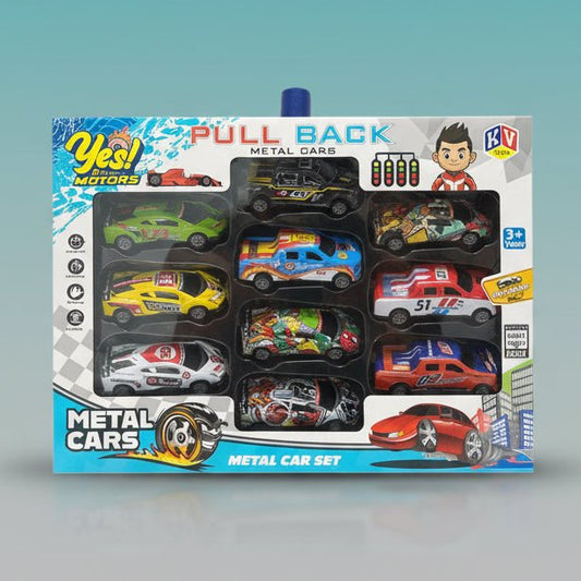 KV Pull Back Metal 10 Car Set- 4+ by Gift Hub Mart