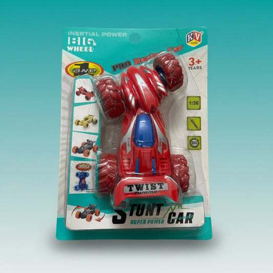 KV Stunt Super Power Car by Gift Hub Mart, red toy car with big wheels and twist-turn action
