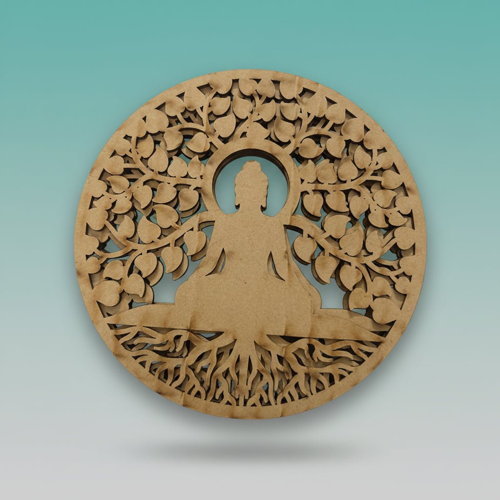 Laser Cut MDF Mandala Painting (Buddha) by Gift Hub Mart