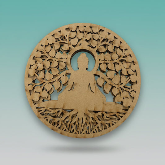 Laser Cut MDF Mandala Painting (Buddha) by Gift Hub Mart