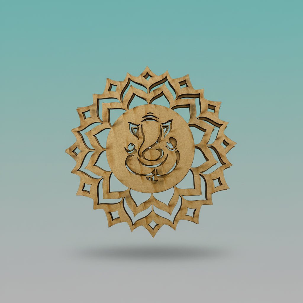 Laser Cut MDF Mandala Painting (Ganesha) by Gift Hub Mart