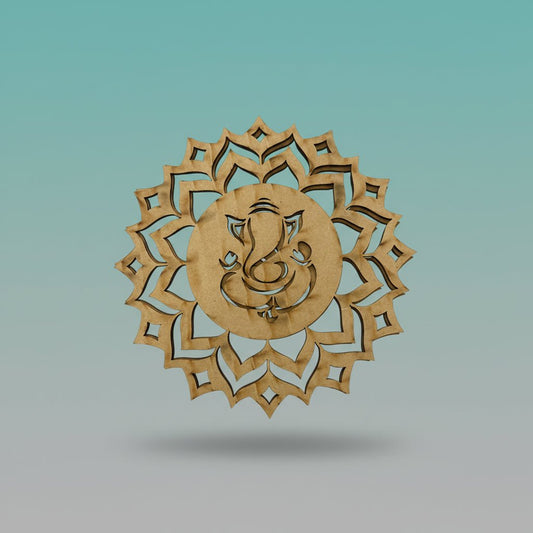 Laser Cut MDF Mandala Painting (Ganesha) by Gift Hub Mart
