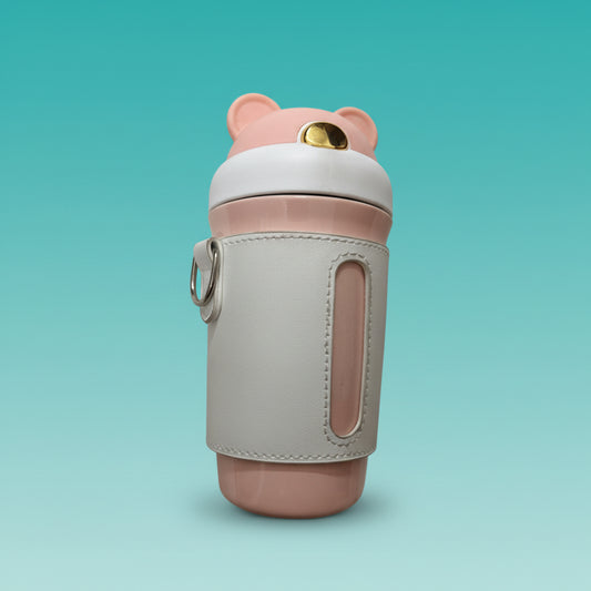 Leather Covered Insulated Sipper Bottle 450Ml by Gift Hub Mart