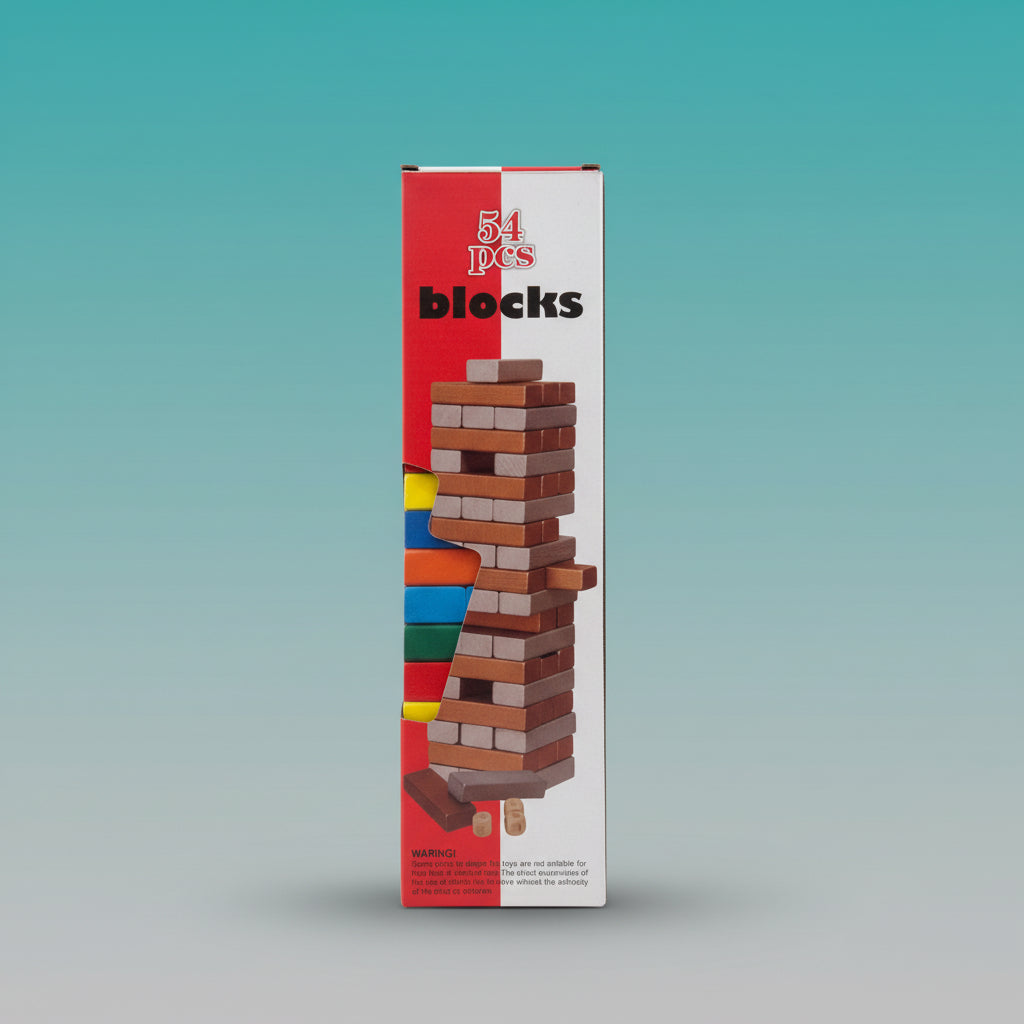 Leemo 54 PCS Jenga Blocks by Gift Hub Mart