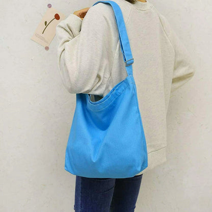 Fancy Canvas Bag Medium Blue